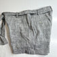Talbots Shorts Womens 14 Petite Gray Linen/Cotton Cuffed Neutral W/Belt NEW