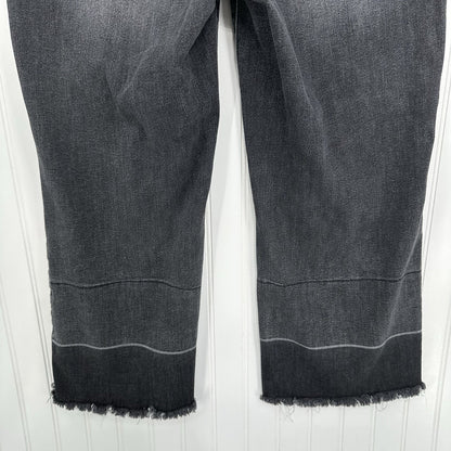 Judy Blue Jeans Womens 13 31 Wide Leg Crop High Rise Gray Denim Boho Grunge EUC