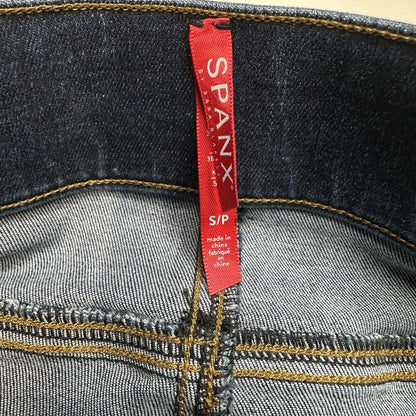 Spanx Jeans Womens Small Cropped Flare High Rise Pull On Stretch Denim Fray EUC