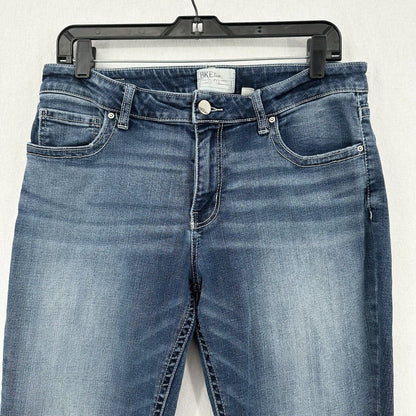 BKE Jeans Womens 30 Gabby Capri Curvy Blue Stretch Denim Distress Cropped