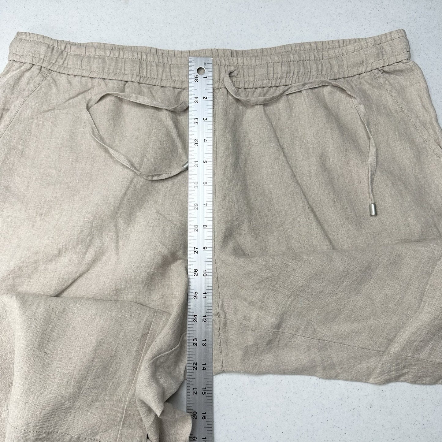 Tommy Bahama Pants Womens XL Linen Two Palms Easy Wide Leg Beige Lagenlook EUC