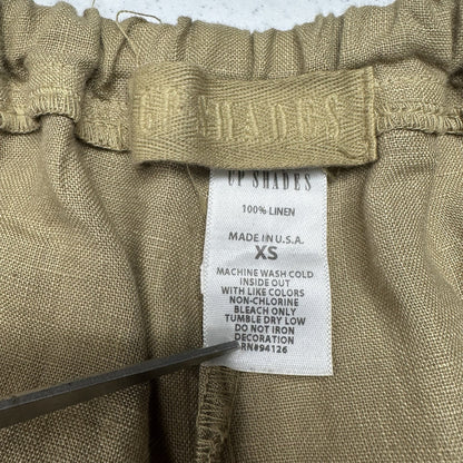 CP Shades Pants Women XS Linen Jenn Wide Leg Tan Pull On Coastal Beach Lagenlook