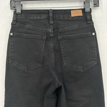 Judy Blue Jeans Womens 0 24 Straight Leg Black Stretch Denim Split Hems EUC
