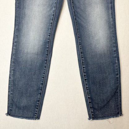 Judy Blue Jeans 3 26 Relaxed Shelley High Rise Slim Straight Blue Denim Distress