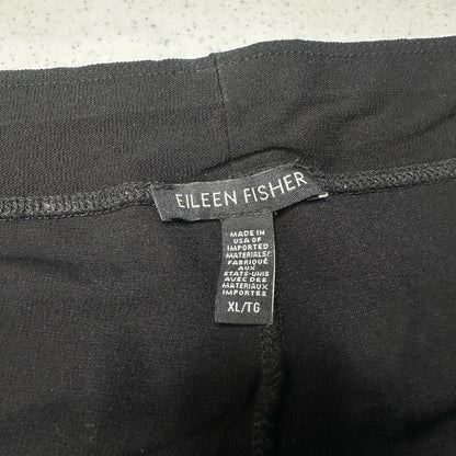 Eileen Fisher Pants XL Washable Crepe Slim Leg Black Minimalist Contemporary