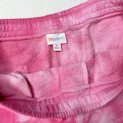 Lularoe Boyfriend Jogger Womens Medium Sweatpant Bright Pink Tie Dye Cozy Lounge