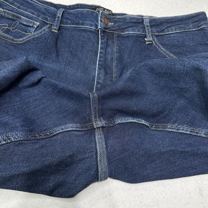 Judy Blue Jeans Womens 22W Cropped Straight Blue Denim Dark Fray Split Hem EUC