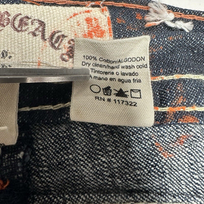 Laguna Beach Jeans Mens 33 Blue Relaxed Loose Straight Denim Skulls Y2K Grunge