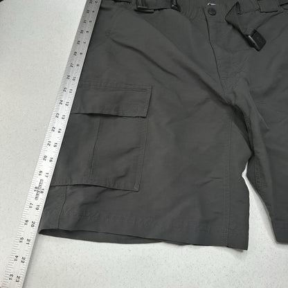 North Face Shorts Mens Large Cargo Belted Dark Gray 10" Long Hiking Nylon Trail
