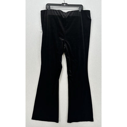 Old Navy Velvet Pants Women 2X High Rise Flare Black Pull On Witch Boho Goth NEW