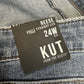 Kut From The Kloth Jeans Womens 24W Reese Ankle Straight Denim Blue Fray NEW
