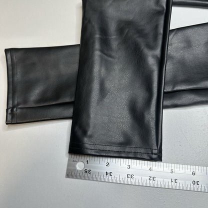 Spanx Leggings Womens Large Black Faux Leather Assets Pull On Pants Slimming EUC