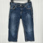 Silver Jeans Women 31 Suki Surplus Capri Curvy Midrise Denim Blue Western Cowboy