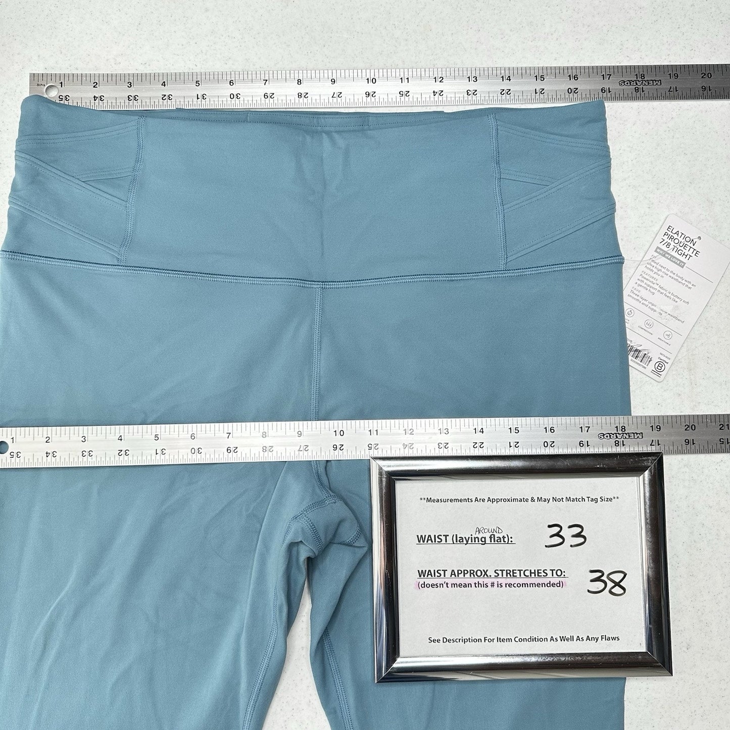 Athleta Legging Womens XL Elation Pirouette 7/8 Tight Blue Stretch Active NEW
