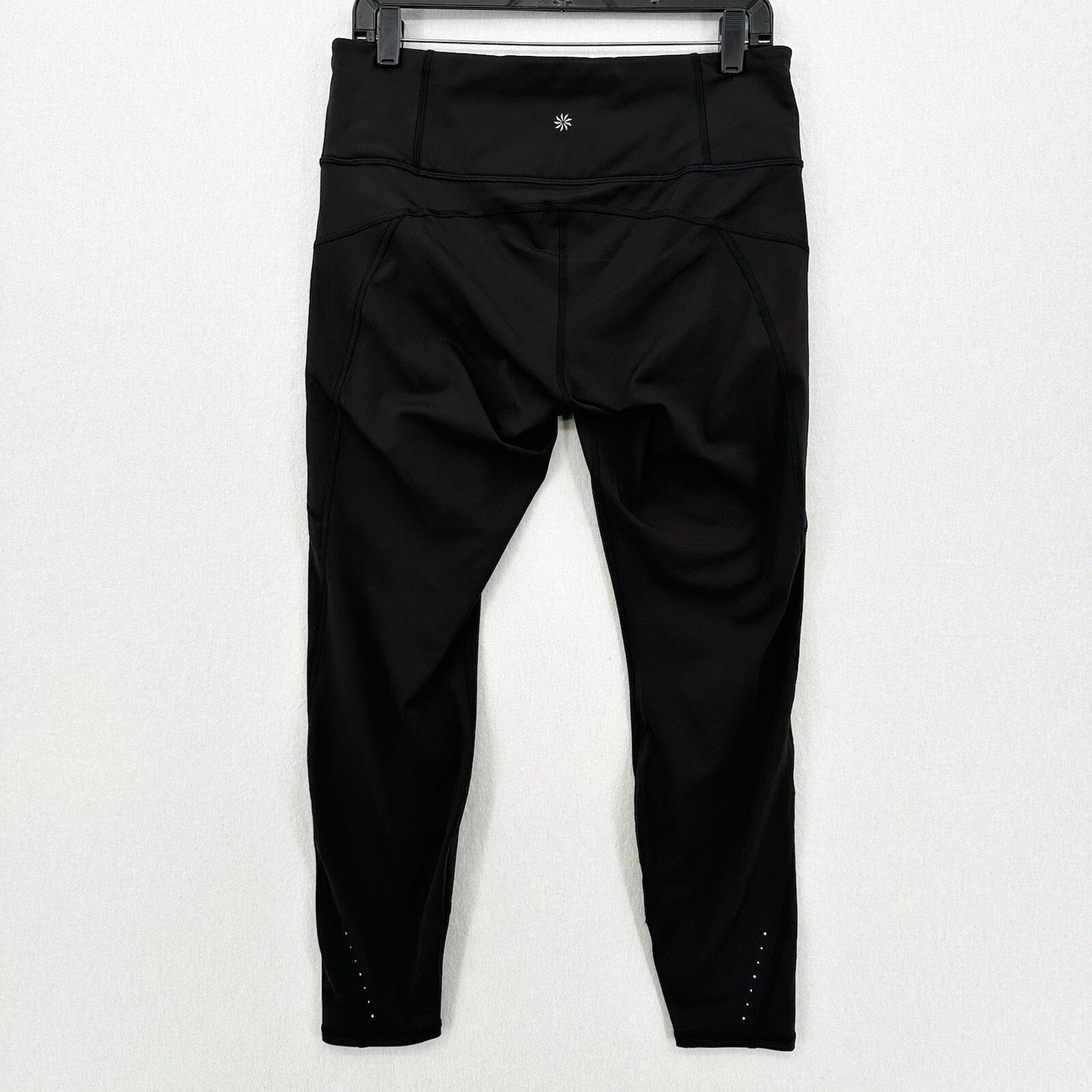 Athleta Legging Womens Large Rainier Tight Black Stretch Active Pockets *Flaw