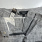 Talbots Shorts Womens 14 Petite Gray Linen/Cotton Cuffed Neutral W/Belt NEW