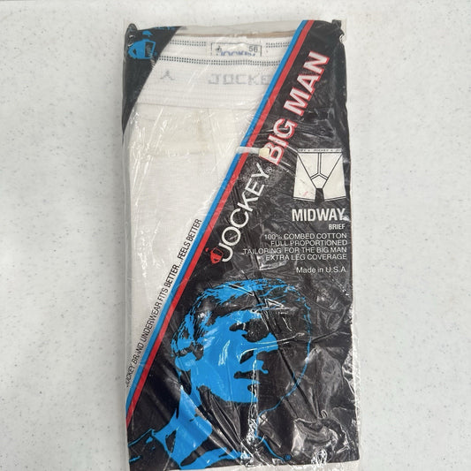 Vintage Jockey Shorts Midway Brief Cotton Mens Underwear 56 Sty1193 Big Man 1983