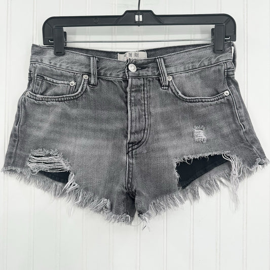 We The Free People Shorts Womens 26 Faded Gray Denim Button Fly Anthropologie