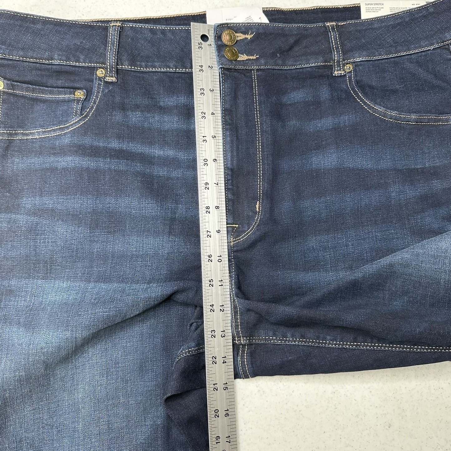American Eagle Jeans Womens 22 Hi Rise Artist Flare Super Stretch Blue Denim NEW