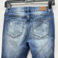 Judy Blue Jeans Womens 1/25 Skinny Crop Stretch Blue Denim Distressed Fray