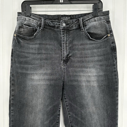 Judy Blue Jeans Womens 13 31 Wide Leg Crop High Rise Gray Denim Boho Grunge EUC