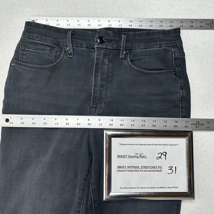 Good American Jeans Women 10 30 Good Waist Crop Skinny Ankle Blue Denim Fray EUC