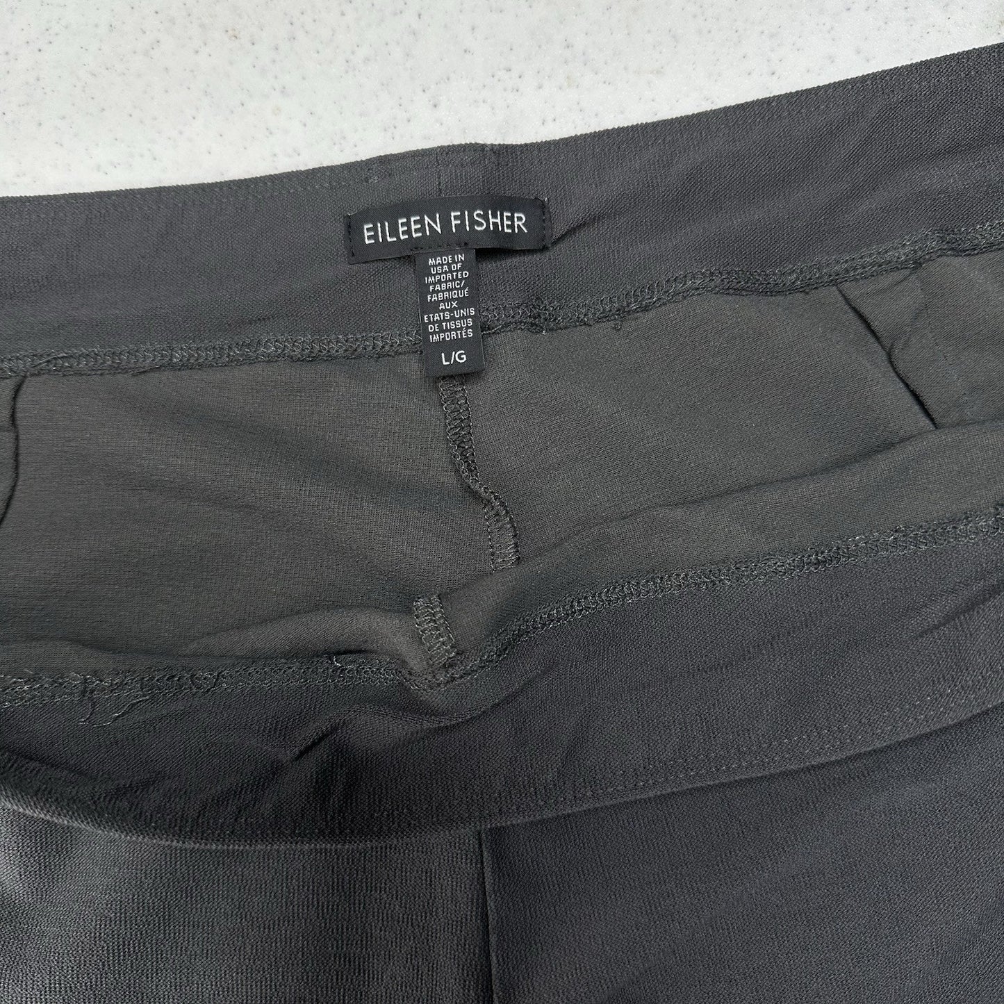 Eileen Fisher Pants Large Washable Crepe Slim Ankle Gray Coastal ContemporaryEUC