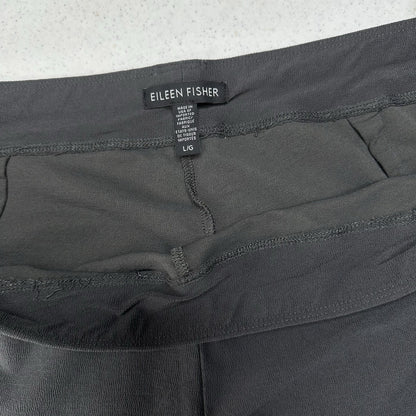 Eileen Fisher Pants Large Washable Crepe Slim Ankle Gray Coastal ContemporaryEUC