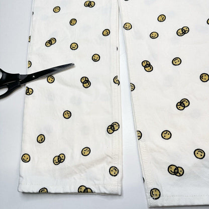 Reformation Jeans 26 High Rise Straight Mixed Emotions White Embroidered *Spot