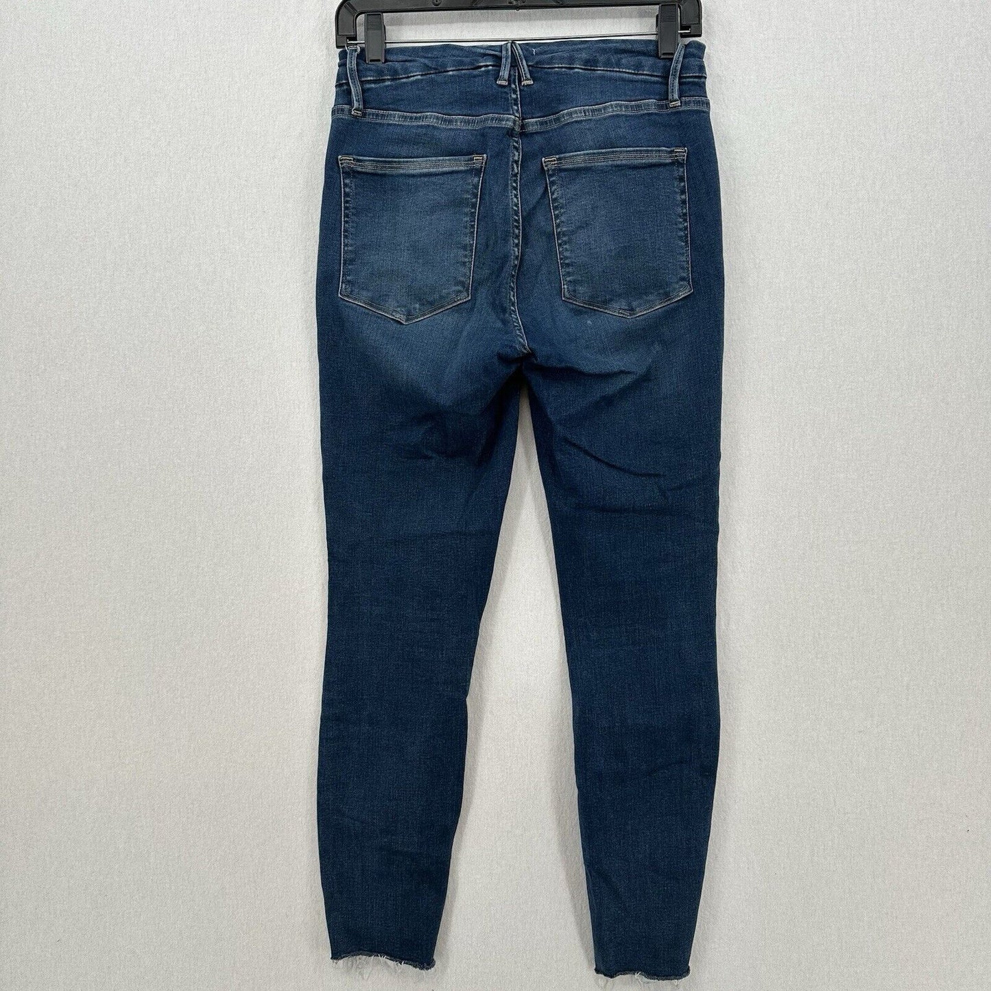 Good American Jeans Womens 8 29 Good Waist Crop Skinny Ankle Blue Denim Fray