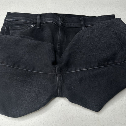 Mother Jeans Womens 32 Weekender Fray Flare US 12 Black Denim Thunder Road EUC