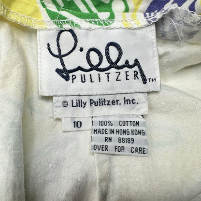 Lilly Pulitzer Skirt Womens 10 Cotton Butterfly Yellow Golf Barbie Preppy *Flaw