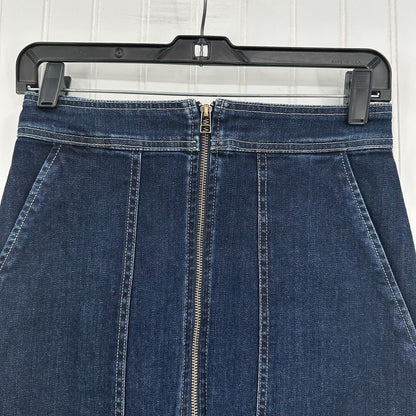 Ramy Brook Skirt Womens 26 Marietta Denim Blue Jean Midi Pencil Zipper Slit EUC