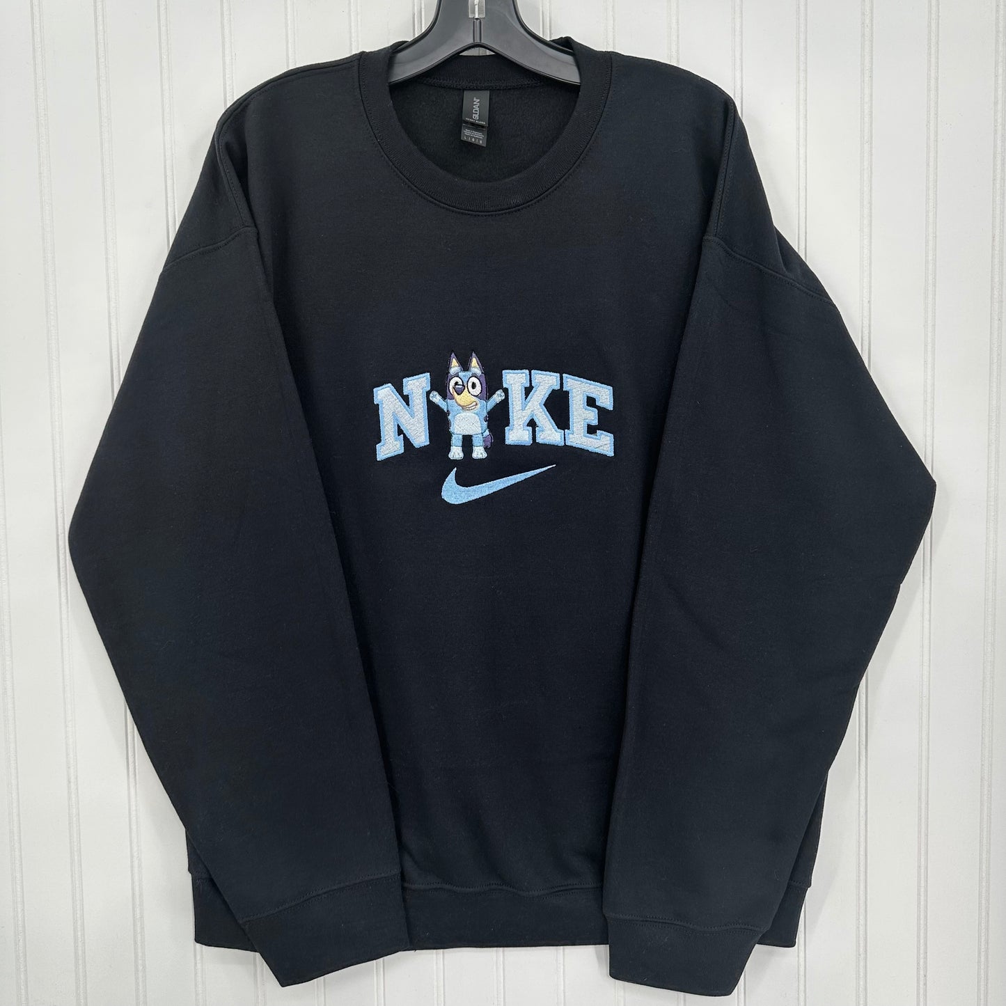 Nike Bluey Sweatshirt Embroidered ADULT Hoodie / Crewneck Unisex Dog Sisters Best Friends Cartoon