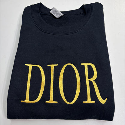 DIOR Logo Embroidered ADULT Hoodie / Crewneck Sweatshirt Unisex GOLD Font