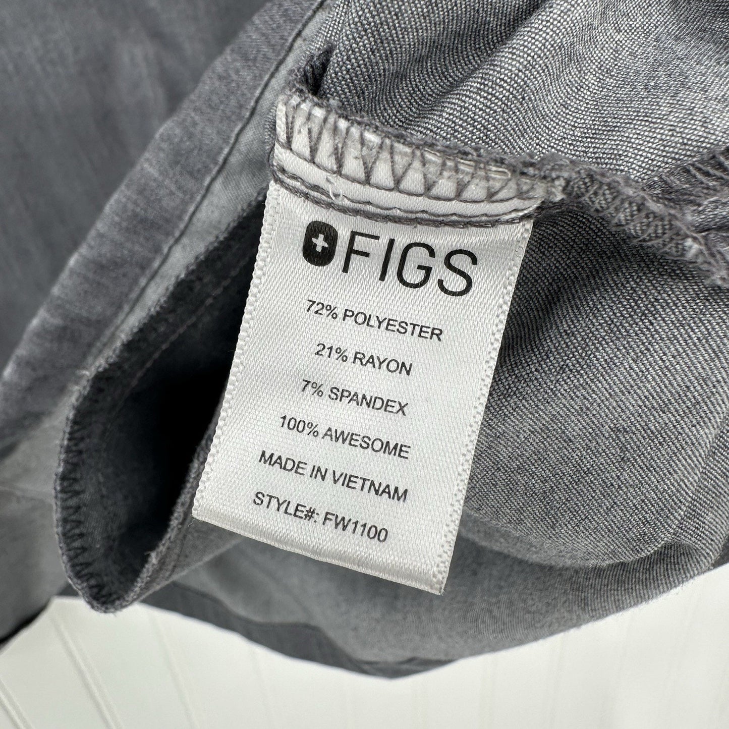 FIGS Scrub Top Womens XL Casma Technical Collection Graphite Gray Work Uniform