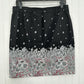 J Jill Skirt Womens 12 Petite Black White Floral Short Pull On Casual Office NEW