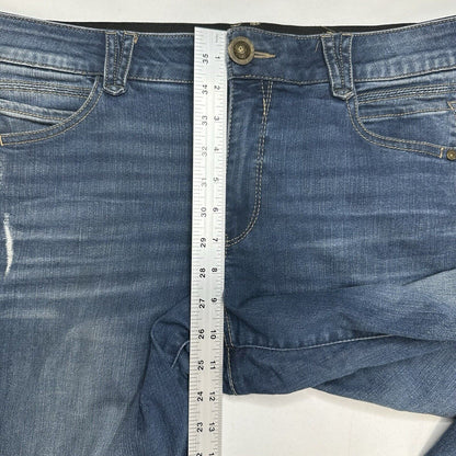Democracy Jeans Women 12 Straight Boyfriend Ab Solution Blue Stretch Denim *Spot