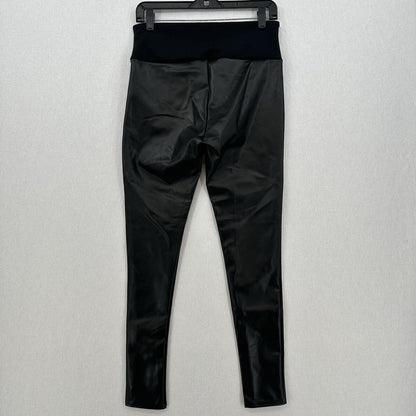 Spanx Leggings Womens Large Black Faux Leather Assets Pull On Pants Slimming EUC