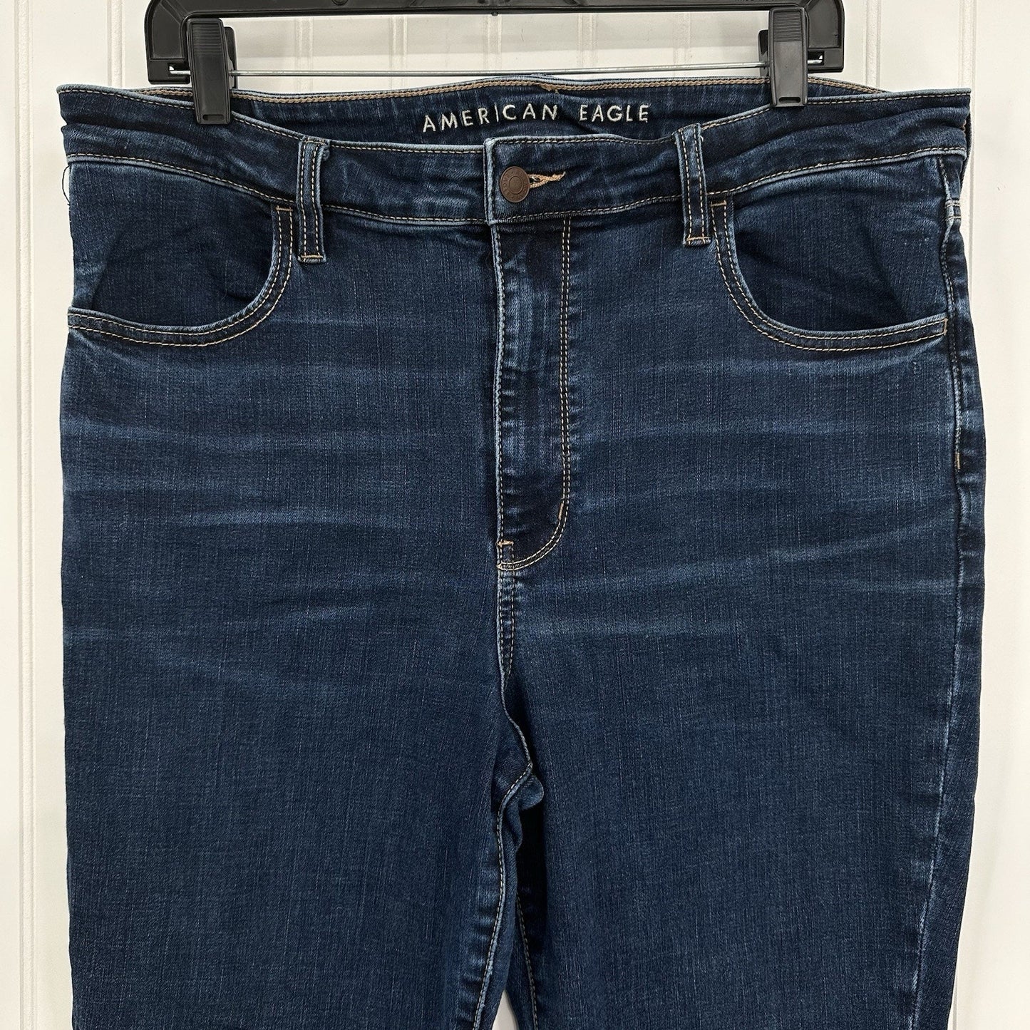 American Eagle Jeans Women 18 Super Hi Rise Jegging Blue Denim Dark Wash Comfort