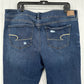 American Eagle Jeans Womens 20 Artist Crop Super Stretch Blue Denim Distress EUC