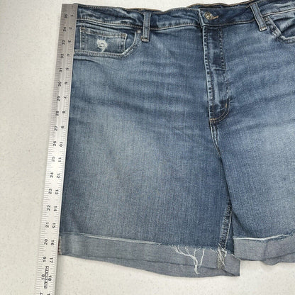 Silver Jean Shorts Womens 18 Sure Thing Long Short Blue Stretch Denim Bermuda