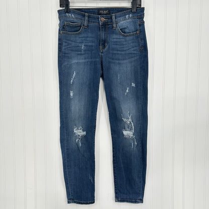 Judy Blue Jeans Womens 9 29 Relaxed Fit Blue Stretch Denim Dark Wash Distressed