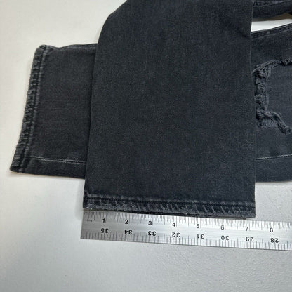 American Eagle Jeans Womens 14 Short Mom High Rise Faded Black Denim Distressed