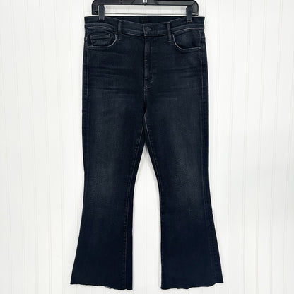 Mother Jeans Womens 32 Weekender Fray Flare US 12 Black Denim Thunder Road EUC