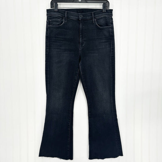 Mother Jeans Womens 32 Weekender Fray Flare US 12 Black Denim Thunder Road EUC