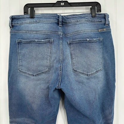 Kancan Jeans Womens 16 Straight Ankle Blue Denim Distressed Fray 90s Grunge