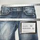 Miss Me Shorts Women 28 Easy Bermuda Blue Jean Denim Long Distress Y2K Western