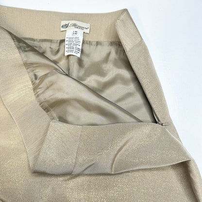 Blumarine Skirt Womens Italy 46 US 10 Mini Gold Shimmer Short Zip Holiday *Mark