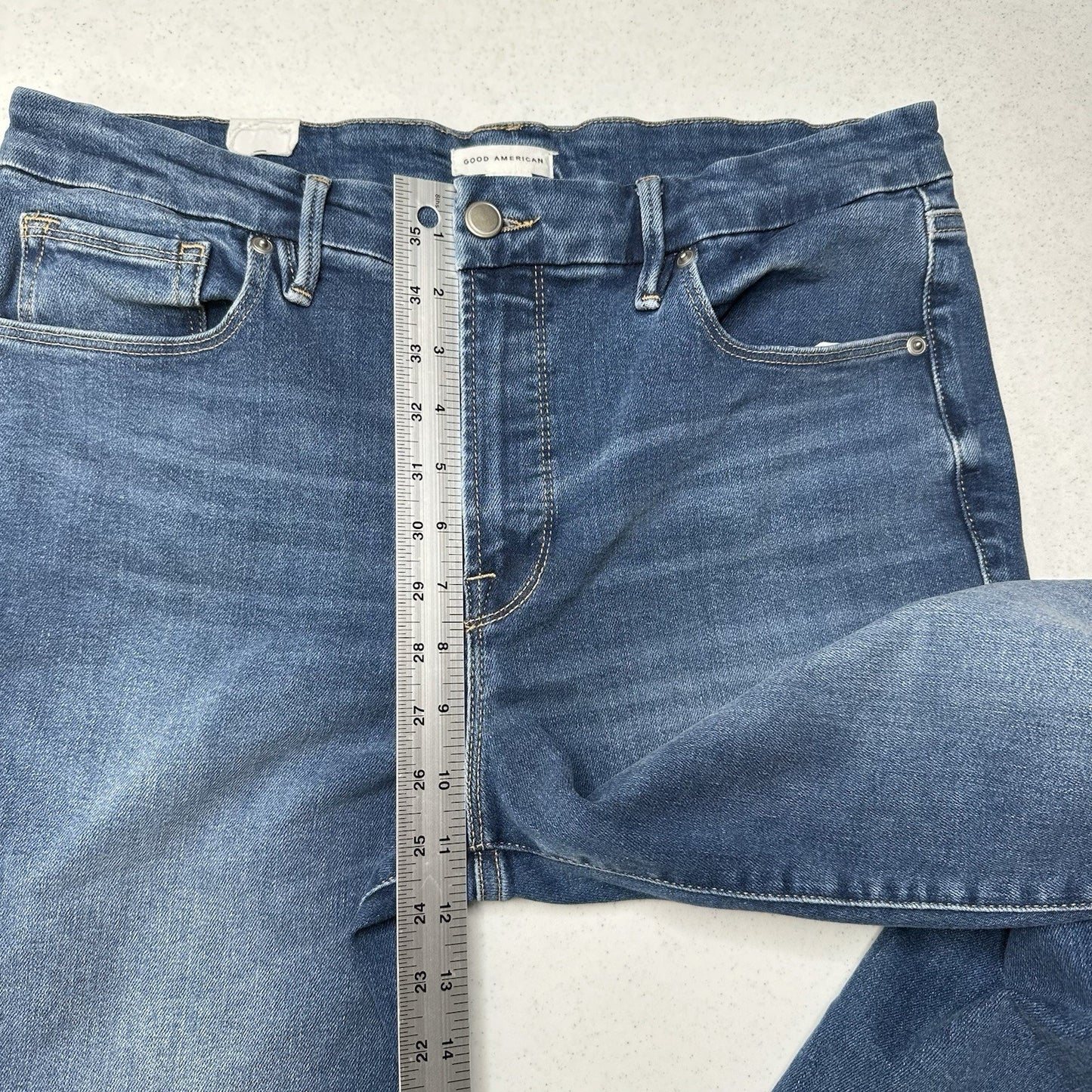 Good American Jeans Womens 12 31 Good Legs Straight Indigo 271 Blue Denim NWOT